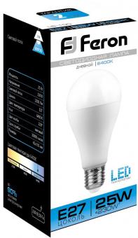 Лампа светодиодная Е27 25W A60 6400К LB-100 Feron