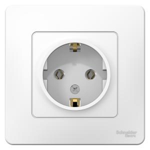 Розетка 1-м 16А С/У З/К Белый Blanca