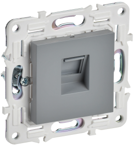 Розетка RJ45 кат.5Е С/У Серый Skandy