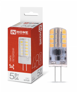 Лампа светодиодная LED-JC 5Вт 12В G4 4000К 480Лм IN HOME