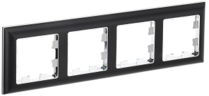 Рамка 4-я Хром/Черный Brite