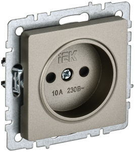 Розетка 1-м 10А С/У со шторками Шампань Brite