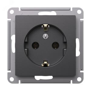 Розетка 1-м 16А С/У З/К Базальт AtlasDesign