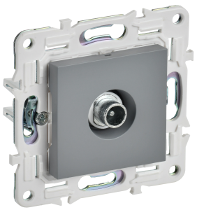 Розетка TV антенна С/У проходная Серый Skandy