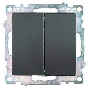 Выключатель 2-кл 10А С/У Черный Катрин