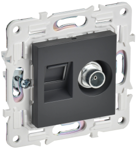 Розетка TV антенна + RJ45 кат.5E С/У Титан Skandy