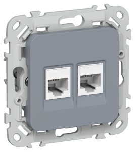 Розетка RJ45+RJ45 кат.5Е UTP С/У Маренго FLITE