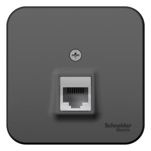 Розетка RJ45 кат.5Е О/У изолирующая пластина Антрацит Blanca