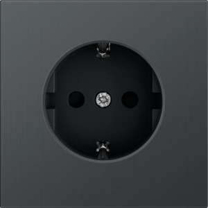 Накладка для розетки 1-м Schuko 16А с З/К со шторками Вороненая сталь R98 METAL Donel