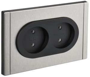 Розетка 2-м 10А С/У Металл никель Forte&Piano