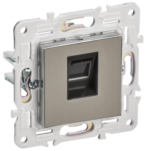 Розетка RJ45 кат.6 С/У Металл Никель Skandy