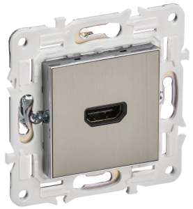 Розетка HDMI С/У Металл Никель Skandy