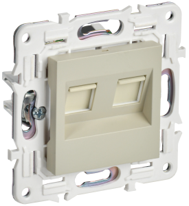 Розетка RJ45+RJ45 кат.5Е С/У Бежевый Skandy