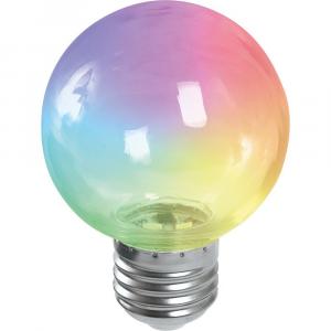 Лампа светодиодная 3W Е27 G60  RGB LB-371 прозрачный плавная сменая цвета Feron
