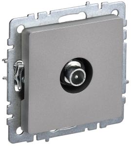 Розетка TV антенна С/У проходная Сталь Brite