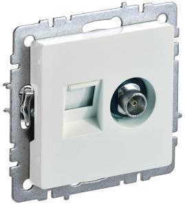 Розетка TV антенна + RJ45 кат.5E С/У Жемчуг Brite