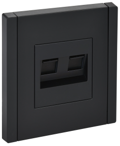 Розетка RJ45+RJ45 кат.6 С/У Черный Forte&Piano