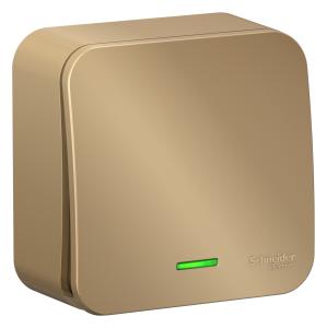 Выключатель 1-кл 10А О/У с индикатором изолирующая пластина Титан Blanca