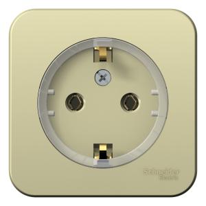 Розетка 1-м 16А О/У З/К с кольцом изолирующая пластина Бежевый Blanca