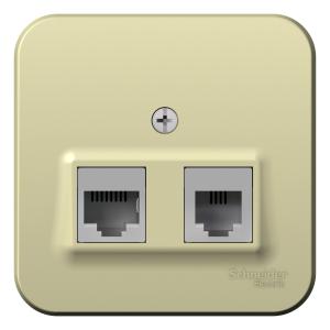 Розетка RJ45 кат.5E+RJ11 О/У изолирующая пластина Бежевый Blanca