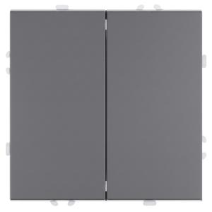 Выключатель 2-кл 10А С/У Самозажимные клеммы Платиново-серый Эмили