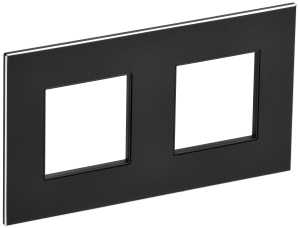 Рамка 2-я Металл Черный Skandy