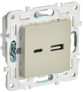 Розетка USB А+С 18Вт С/У Бежевый Skandy
