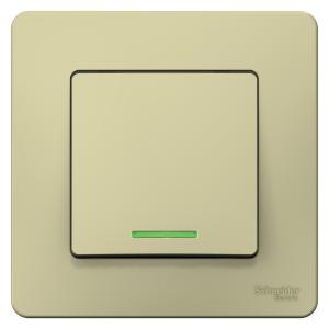 Выключатель 1-кл 10А C/У с индикатором Бежевый Blanca