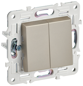 Выключатель 2-кл 10А С/У Шампань Skandy