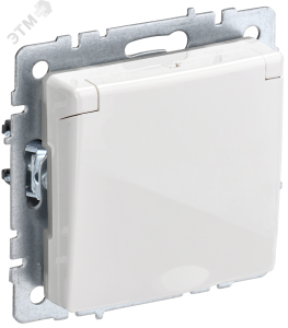 Розетка 1-м 16А С/У З/К со шторками с крышкой IP44 Белый Brite
