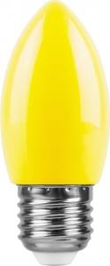 Лампа светодиодная 1W C35 свеча 230V E27 желтый LB-376 для белт-лайта Feron