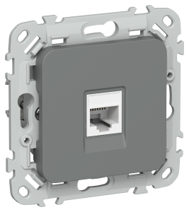 Розетка RJ45 кат.6 UTP С/У Мокрый Асфальт FLITE