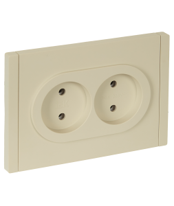 Розетка 2-м 10А С/У Ваниль Forte&Piano