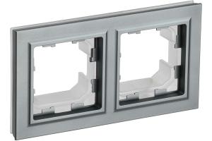 Рамка 2-я IP44 Cталь Brite