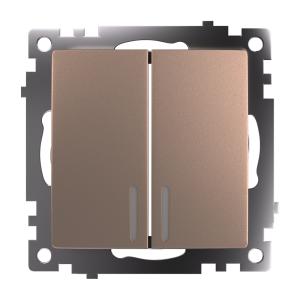 Выключатель 2-кл 10А С/У с индикатором Шампань Катрин