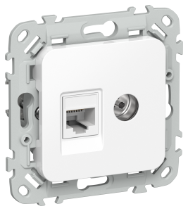 Розетка RJ45+TV кат.5Е UTP С/У Белый FLITE