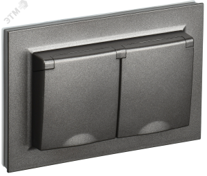 Розетка 2-м 16А С/У З/К cо шторками с крышкой в сборе Бронза Brite