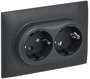 Розетка 2-м 16А С/У З/К в сборе Титан Skandy