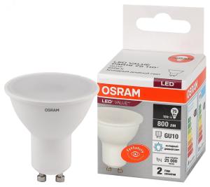 Лампа сд GU10 10W 6500К 800Лм LED Value OSRAM