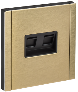 Розетка RJ45+RJ45 кат.5Е С/У Металл Шампань Forte&Piano