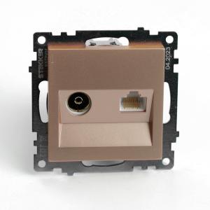 Розетка TV антенна + RJ45 С/У Шампань Катрин
