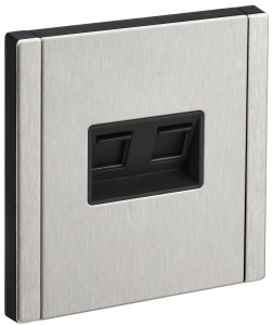 Розетка RJ45+RJ45 кат.6 С/У Металл никель Forte&Piano