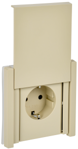 Розетка 1-м 16А С/У З/К со шторками с крышкой винтовое крепление IP44 Ваниль Forte&Piano