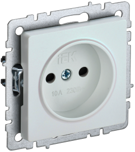 Розетка 1-м 10А С/У со шторками Жемчуг Brite