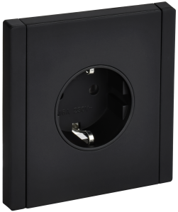 Розетка 1-м 16А С/У З/К Металл Черный Forte&Piano