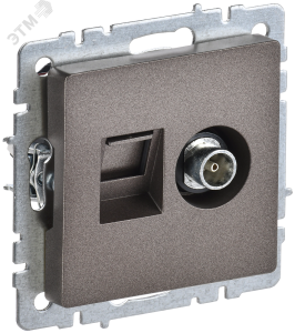 Розетка TV антенна + RJ45 кат.5E С/У Бронза Brite