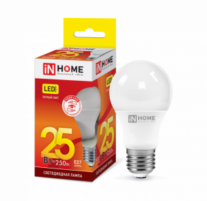 Лампа светодиодная LED-A65-VC 25Вт 230В Е27 3000К 2380Лм IN HOME