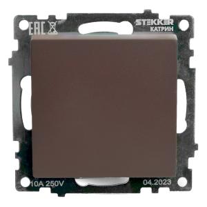 Переключатель 1-кл 10А С/У перекрестный Шоколад Катрин