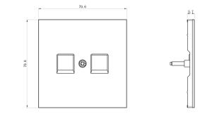 Накладка для розетки 2-м RJ45 Матовый белый DA Donel