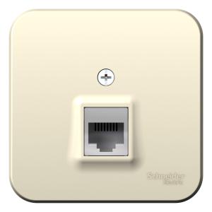 Розетка RJ45 кат.5Е О/У изолирующая пластина Молочный Blanca
